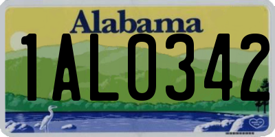 AL license plate 1AL0342