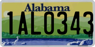 AL license plate 1AL0343