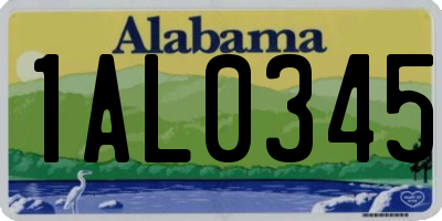 AL license plate 1AL0345