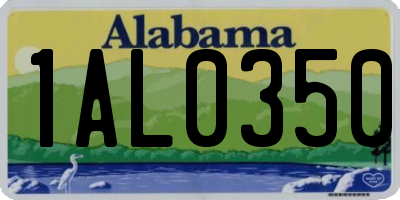 AL license plate 1AL0350