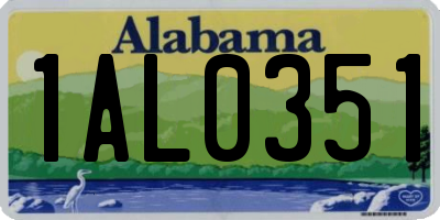 AL license plate 1AL0351