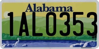AL license plate 1AL0353