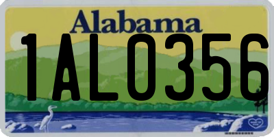 AL license plate 1AL0356