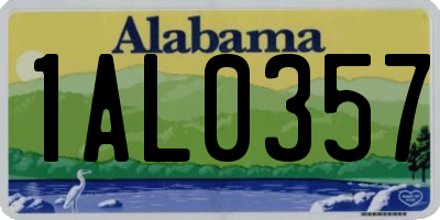 AL license plate 1AL0357