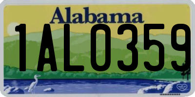 AL license plate 1AL0359