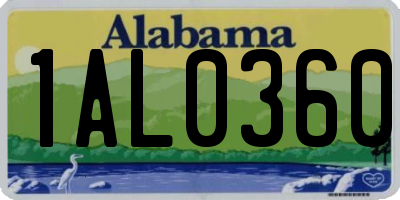 AL license plate 1AL0360