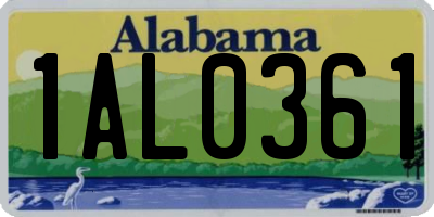 AL license plate 1AL0361