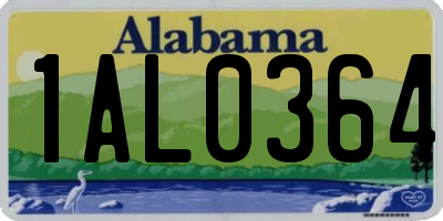 AL license plate 1AL0364