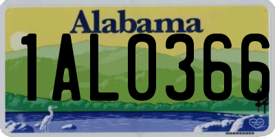 AL license plate 1AL0366