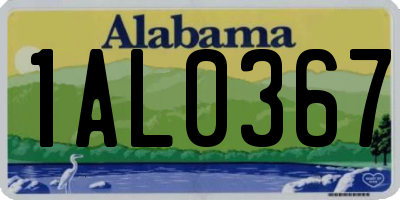 AL license plate 1AL0367