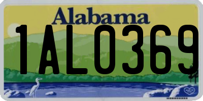 AL license plate 1AL0369