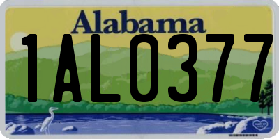 AL license plate 1AL0377