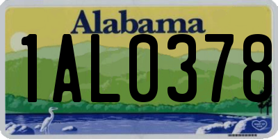 AL license plate 1AL0378