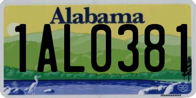 AL license plate 1AL0381