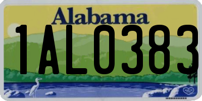 AL license plate 1AL0383