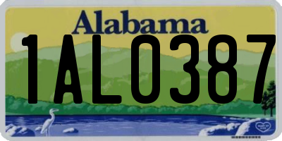AL license plate 1AL0387