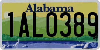 AL license plate 1AL0389