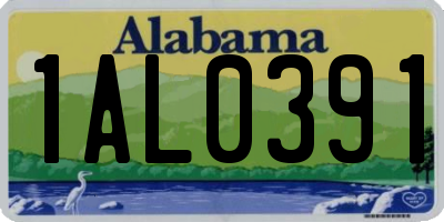 AL license plate 1AL0391