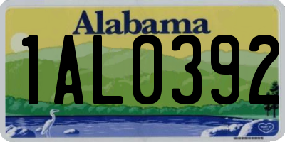 AL license plate 1AL0392