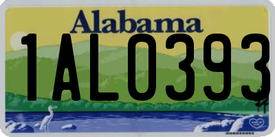 AL license plate 1AL0393