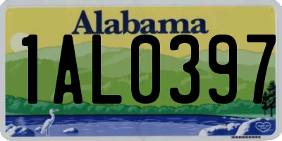 AL license plate 1AL0397