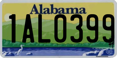 AL license plate 1AL0399