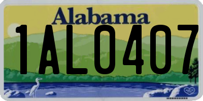 AL license plate 1AL0407