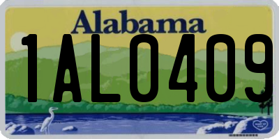AL license plate 1AL0409