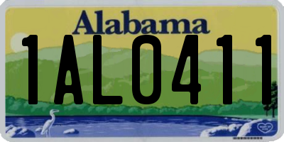 AL license plate 1AL0411