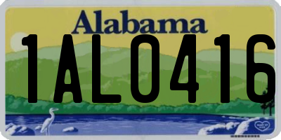 AL license plate 1AL0416