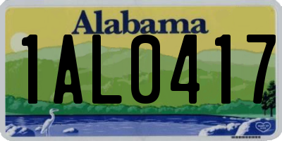 AL license plate 1AL0417