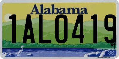 AL license plate 1AL0419