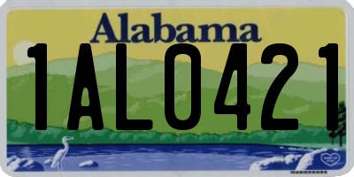 AL license plate 1AL0421