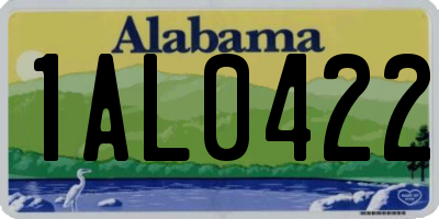 AL license plate 1AL0422