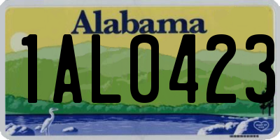 AL license plate 1AL0423