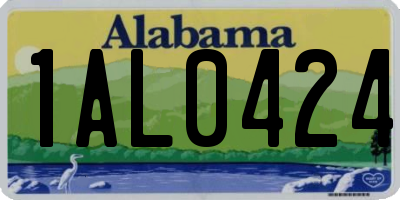 AL license plate 1AL0424