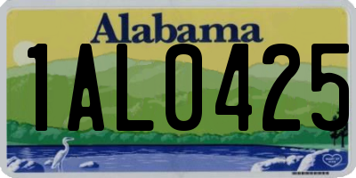 AL license plate 1AL0425