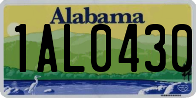 AL license plate 1AL0430