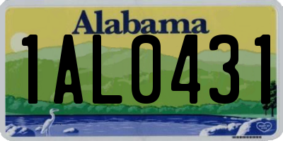 AL license plate 1AL0431