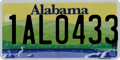 AL license plate 1AL0433