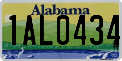 AL license plate 1AL0434