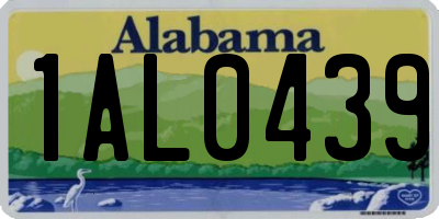 AL license plate 1AL0439