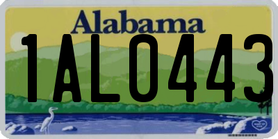 AL license plate 1AL0443