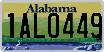 AL license plate 1AL0449