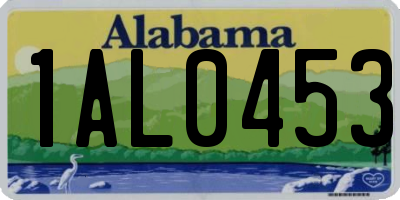 AL license plate 1AL0453