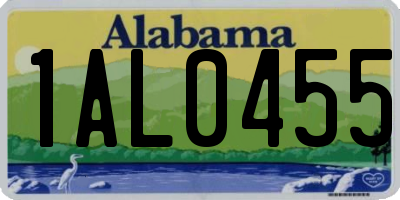 AL license plate 1AL0455