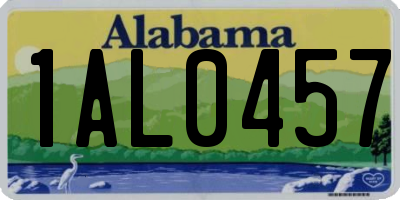 AL license plate 1AL0457