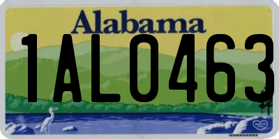 AL license plate 1AL0463