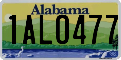 AL license plate 1AL0477