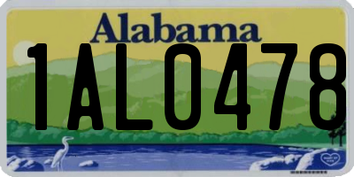 AL license plate 1AL0478